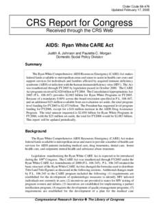 Order Code[removed]Updated February 17, 2005 CRS Report for Congress Received through the CRS Web