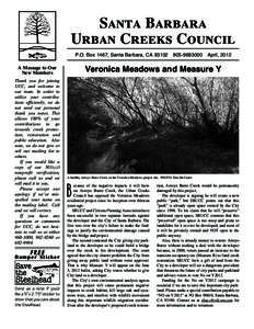 Santa Barbara Urban Creeks Council P.O. Box 1467, Santa Barbara, CA 93102      April, 2012 Veronica Meadows and Measure Y