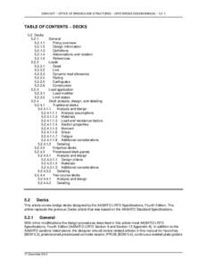 IOWA DOT ~ OFFICE OF BRIDGES AND STRUCTURES ~ LRFD BRIDGE DESIGN MANUAL ~ 5.2: 1  TABLE OF CONTENTS ~ DECKS 5.2 Decks[removed]General