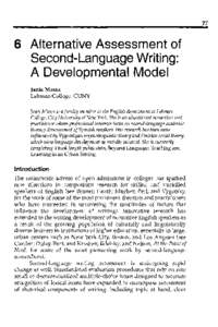 77  6 	 Alternative Assessment of Second-Language Writing: A Developmental Model Janis Massa