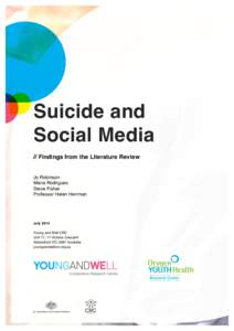 Suicide prevention / Social media and suicide / Mental disorder / Mental health / Self-harm / Copycat suicide / Teenage suicide in the United States / Suicide / Psychiatry / Ethics