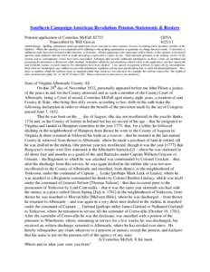 Southern Campaign American Revolution Pension Statements & Rosters Pension application of Cornelius McFall S5753 Transcribed by Will Graves f20VA[removed]