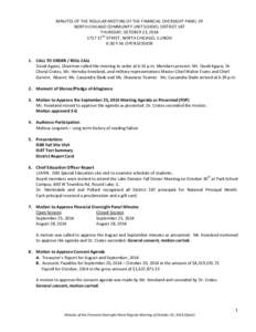 Minutes of the Regular Meeting of the Finance Oversight Panel North Chicago Community Unit School District 187, October 23, 2014