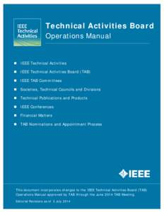 Technical Activities Board Operations Manual   IEEE Technical Activities