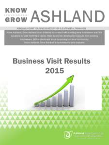 ASHLAND COUNTY BUSINESS RETENTION & EXPANSION CAMPAIGN Know Ashland, Grow Ashland is an initiative to connect with existing area businesses and find solutions to best meet their needs. Most economic development occurs fr