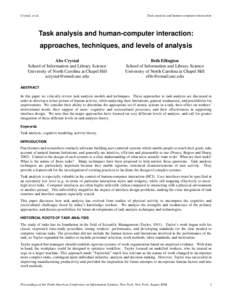 Ethology / GOMS / NGOMSL / Task analysis / Activity theory / Usability / Cognitive walkthrough / Human information processor model / ACT-R / Human–computer interaction / Mind / Science