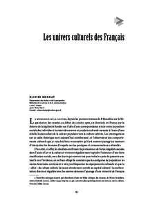 Les univers culturels des Français