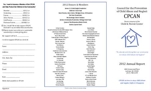 Jackson County CPCAN Annual Report 2012