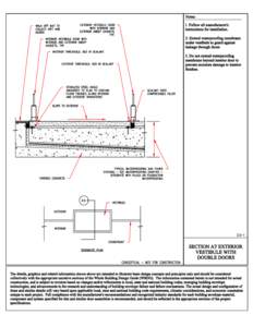 Building Envelope Design Guide: Section at Exterior Vestibule with Double Doors Detail