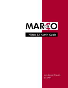 Marco 3.x Admin Guide  www.doyouarchive.com  [MARCO 3.X ADMIN GUIDE]