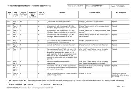 Template for comments and secretariat observations  MB/N 1 C