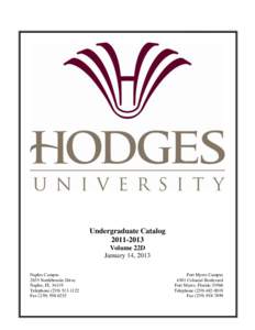 Hodges University  Undergraduate Catalog[removed]Volume 22D January 14, 2013