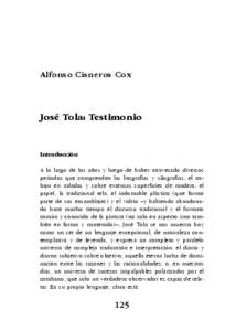 Alfonso Cisneros Cox  José Tola: Testimonio