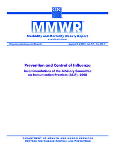 Morbidity and Mortality Weekly Report www.cdc.gov/mmwr Recommendations and Reports  August 8, [removed]Vol[removed]No. RR-7