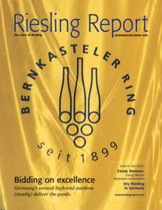 Riesling Report The voice of Riesling NOVEMBER/DECEMBER[removed]ALSO IN THIS ISSUE:
