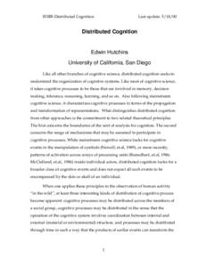 Cognitive science / Cognition / Cognitive architecture / Collective intelligence / Socially distributed cognition / Thought / Society of Mind / ACT-R / Connectionism / Mind / Philosophy of mind / Ethology