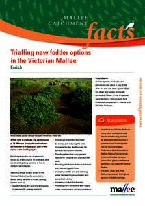 MALLEE CATCHMENT Trialling new fodder options in the Victorian Mallee Trial details
