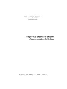 Australian National Audit Office / Parliament of Australia / Australian Aboriginal culture / ANAO / Indigenous Australians / Northern Territory / Politics of Australia / Government of Australia / Australia