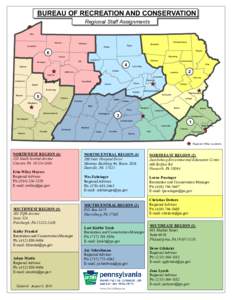 BUREAU OF RECREATION AND CONSERVATION Regional Staff Assignments Erie Warren