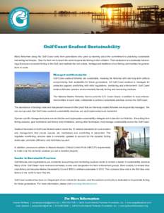 Fact Sheet - Gulf Coast Seafood Sustainability