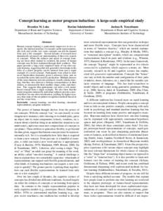 Concept learning as motor program induction: A large-scale empirical study Brenden M. Lake Ruslan Salakhutdinov  Joshua B. Tenenbaum