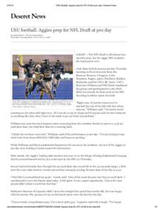 [removed]USU football: Aggies prep for NFL Draft at pro day | Deseret News USU football: Aggies prep for NFL Draft at pro day By Kraig Williams , For the Deseret News