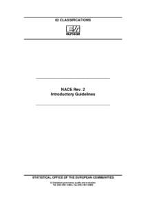 02 CLASSIFICATIONS  ____________________________________ NACE Rev. 2 Introductory Guidelines