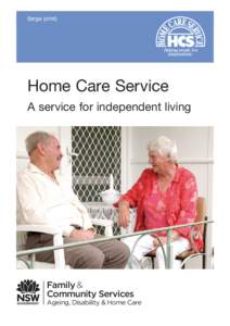 (large print)  Home Care Service A service for independent living  Family &