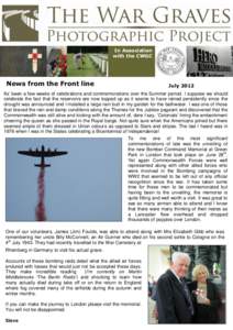 In Association with the CWGC News from the Front line  July 2012