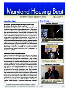 DHCD  Maryland Housing Beat THE STATE’S HOUSING ECONOMY IN RE VIEW