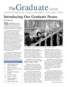 The  Graduate A PUBLICATION OF THE GRADUATE DIVISION