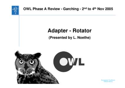 Microsoft PowerPoint - OWL_Phase_A_LOTHAR_ADAPTER