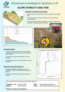 Geotechnical engineering / Inclinometer / Piezometer / Turn and slip indicator / Engineering / Technology / Physical geography