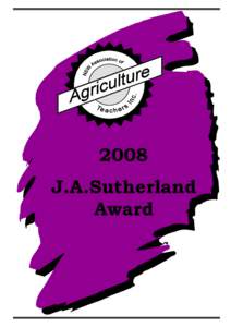 2008 J.A.Sutherland Award CONGRATULATIONS Lisle Brown