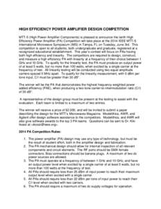 Microsoft WordHIGH EFFICIENCY POWER AMPLIFIER DESIGN COMPETITION RULES_submitted.doc