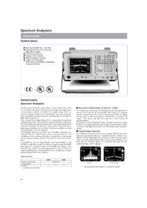 Spectrum Analyzers 100 Hz to 8 GHz R3265A/3365A ■ High-Input Sensitivity: –145 dBm ■ High-Speed Sweep of 5 µs/div and