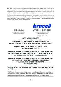 Hong Kong Exchanges and Clearing Limited and The Stock Exchange of Hong Kong Limited take no responsibility for the contents of this announcement, make no representation as to its accuracy or completeness and expressly d