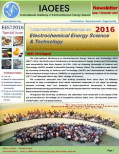 IAOEES  Newsletter International Academy of Electrochemical Energy Science