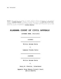 Rel: Notice: This opinion is subject to formal revision before publication in the advance sheets of Southern Reporter. Readers are requested to notify the Reporter of Decisions, Alabama Appellate Courts, 300 