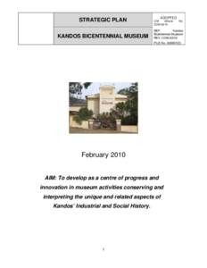 STRATEGIC PLAN KANDOS BICENTENNIAL MUSEUM ADOPTED C/M Minute