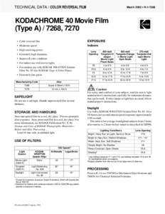 Storage media / Kodachrome / Eastman Kodak / Film stock / Reversal film / Film speed / Color photography / Sensitometry / K-14 process / Photography / Optics / Science of photography