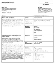 GENERAL FACT SHEET  12R-221 BILL NUMBER  BRIEF TITLE