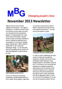 Changing people’s lives  November 2013 Newsletter