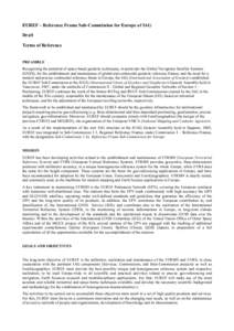 Regional Reference Frame Sub-Commission for Europe / EUREF Permanent Network / European Terrestrial Reference System / European Combined Geodetic Network / Geodesy / Cartography / Measurement