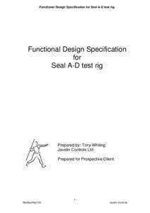 Functional Design Specification for Seal A-D test rig.  Functional Design Specification