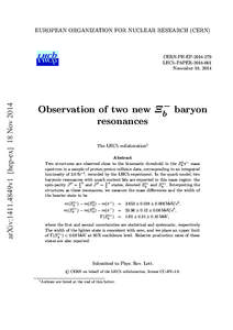 EUROPEAN ORGANIZATION FOR NUCLEAR RESEARCH (CERN)  arXiv:1411.4849v1 [hep-ex] 18 Nov 2014 CERN-PH-EP[removed]LHCb-PAPER[removed]