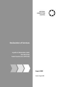Declaration of Services  A guide to Declaration under Part IIIA of the Trade Practices ActCth)