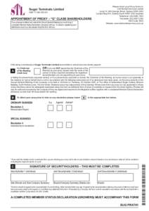 Sugar Terminals Limited ABNAPPOINTMENT OF PROXY – “G” CLASS SHAREHOLDERS If you propose to attend and vote at the Annual General Meeting you must bring a completed Member Status Declaration (Growers