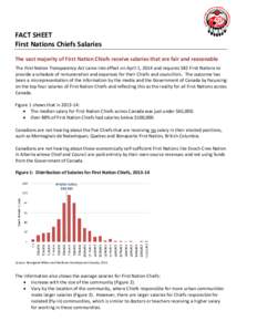 FACT SHEET First Nations Chiefs Salaries The vast majority of First Nation Chiefs receive salaries that are fair and reasonable The First Nation Transparency Act came into effect on April 1, 2014 and requires 582 First N