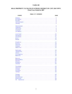 2007 Real Property Tax Rates in School District by City or Town